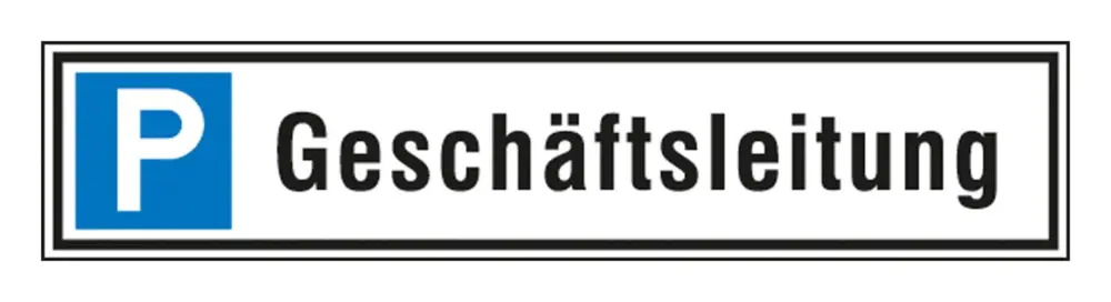 SafetyMarking Parkplatzschild 520 x 110 mm Alu Geschäftsleitung Preiswert