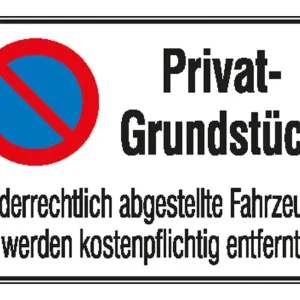 Rabatt SafetyMarking Symbol Privat-Grundstück Aluminium geprägt