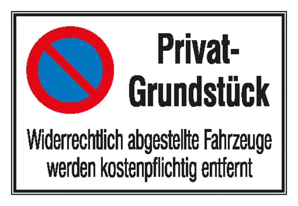 Rabatt SafetyMarking Symbol Privat-Grundstück Aluminium geprägt