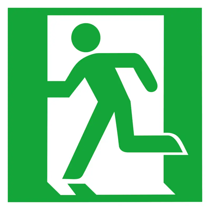 SafetyMarking Rettungszeichen 150 x 150 mm Folie Rettungsweg / Notausgang links Online Kaufen