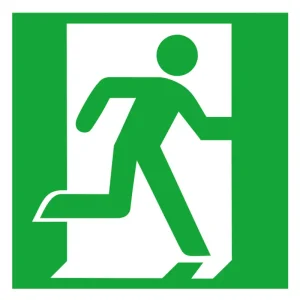 SafetyMarking Rettungszeichen 150 x 150 mm Alu Rettungsweg / Notausgang rechts Heißes Angebot