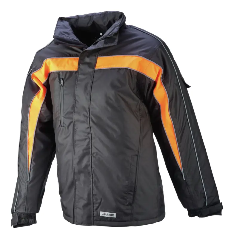 Planam Winterjacke Cosmic, schwarz/orange, Größe M Online Kaufen