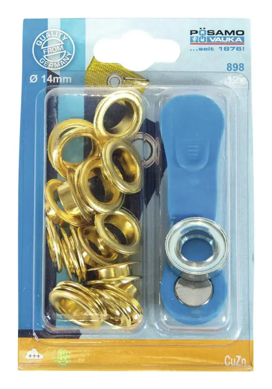 Rabatt Pösamo Öse und Scheibe MS-vernickelt (SB) 14 mm