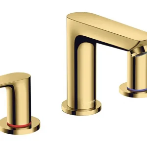 Aktuell Hansgrohe Talis E 3-Loch Waschtischarmatur 150 mit Zugstangen-Ablaufgarnitur - Polished Gold Optic