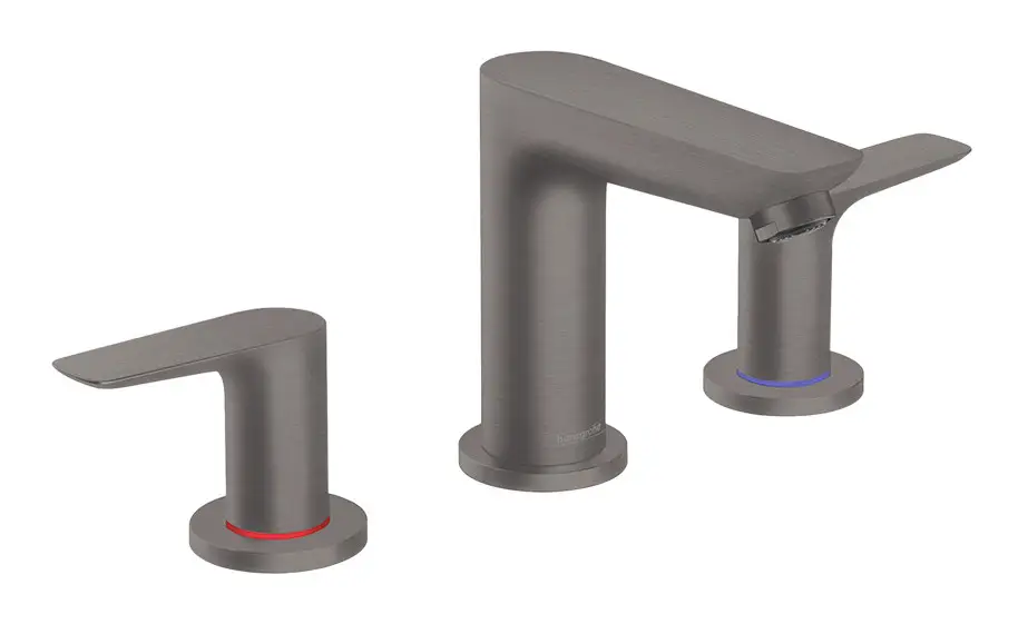 Finale Aktion Hansgrohe Talis E 3-Loch Waschtischarmatur 150 mit Zugstangen-Ablaufgarnitur - Brushed Black Chrome