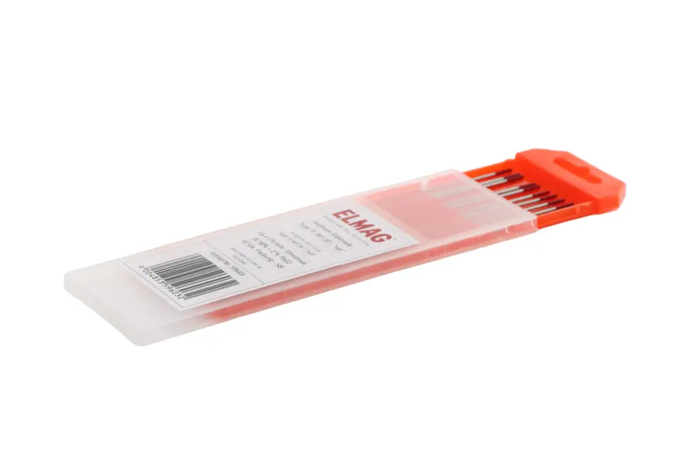 Wolfram-Elektrode Type 'E-WT 20', 'rot' 1,6 x 175 mm - Universal, W 98% + 2 % ThO2 10 Stk. Packung - SB Saisonangebot