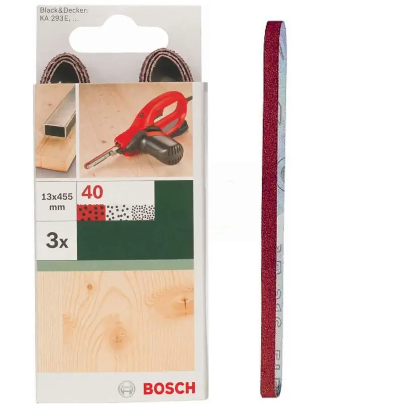 Bosch 3 Schleifbänder für B+D Powerfile KA 293E 13 x 451 mm, K 40,Holz Metall Kracherpreis