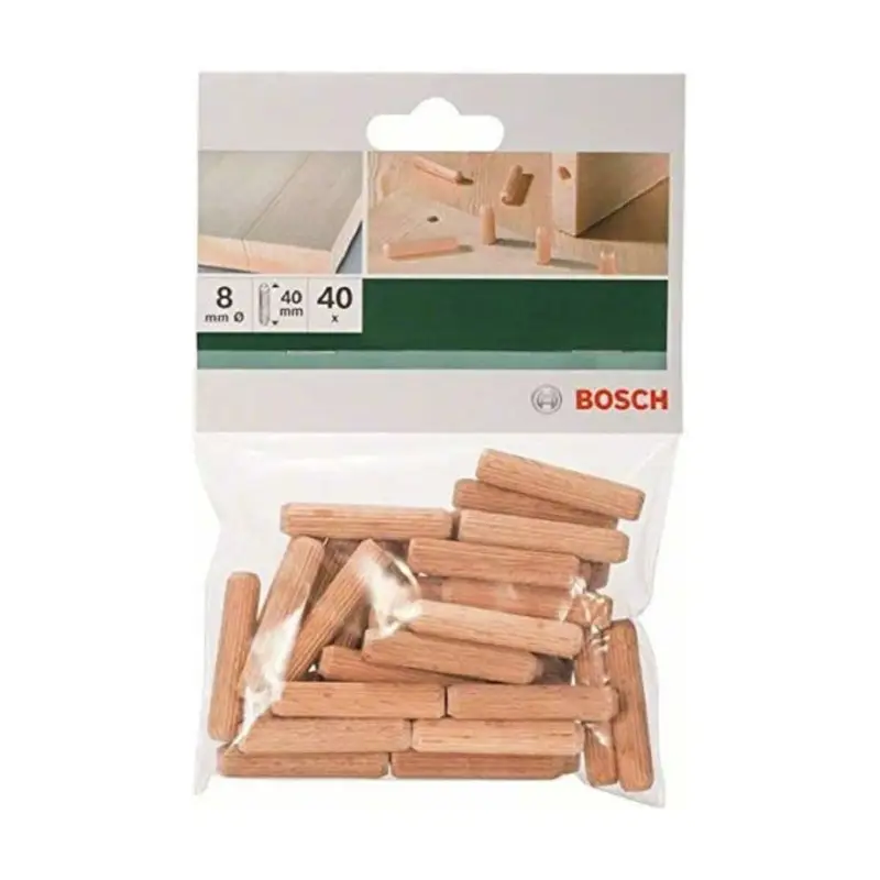 Zertifiziert Bosch 40 x Holzdübel 8 x 40 mm