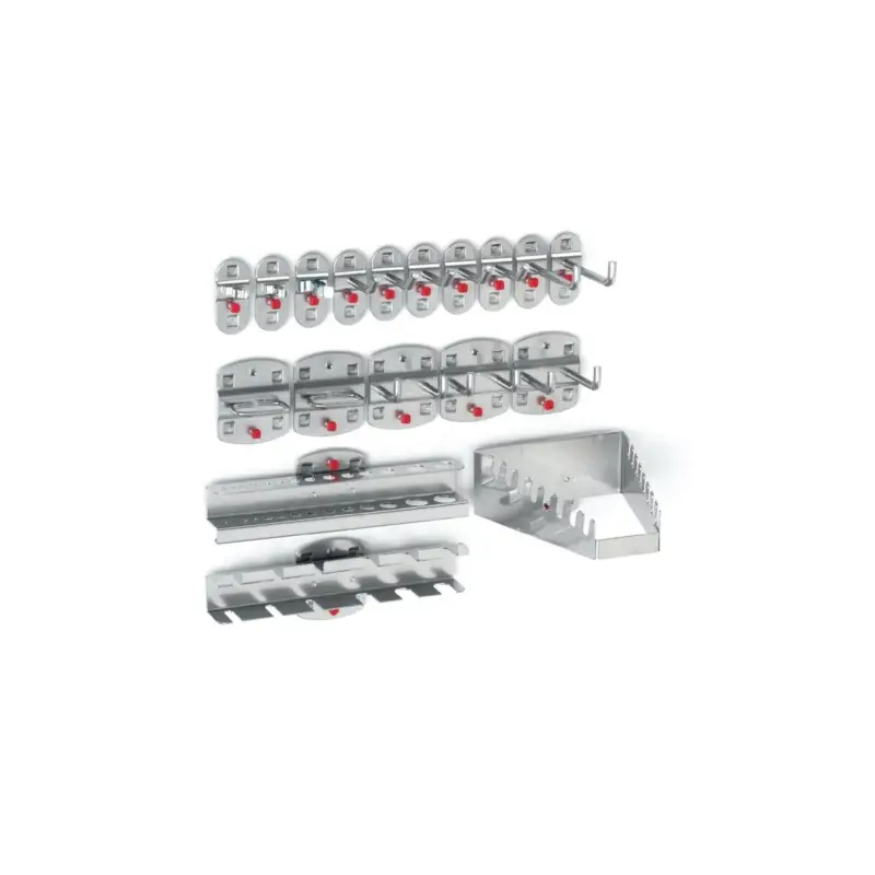 Kracherpreis Rasterplan Werkzeughalter 18-tlg. 7 Haken/3 Doppelhaken/3 div. Halter