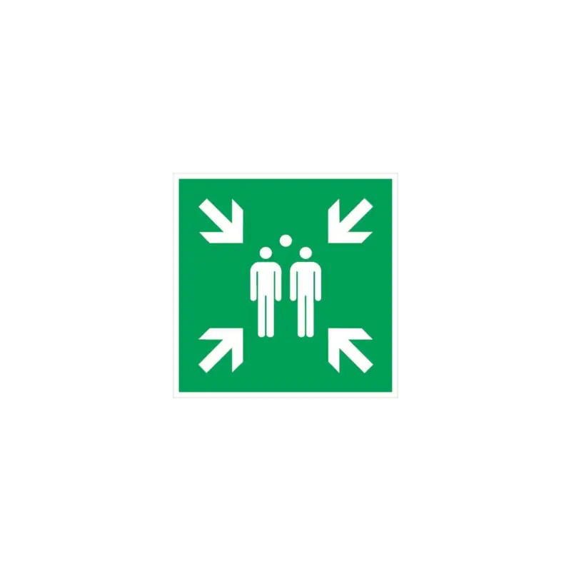 Rettungszeichen ASR A1.3/DIN EN ISO 7010 L400xB400mm Sammelstelle Alu. Neuheit