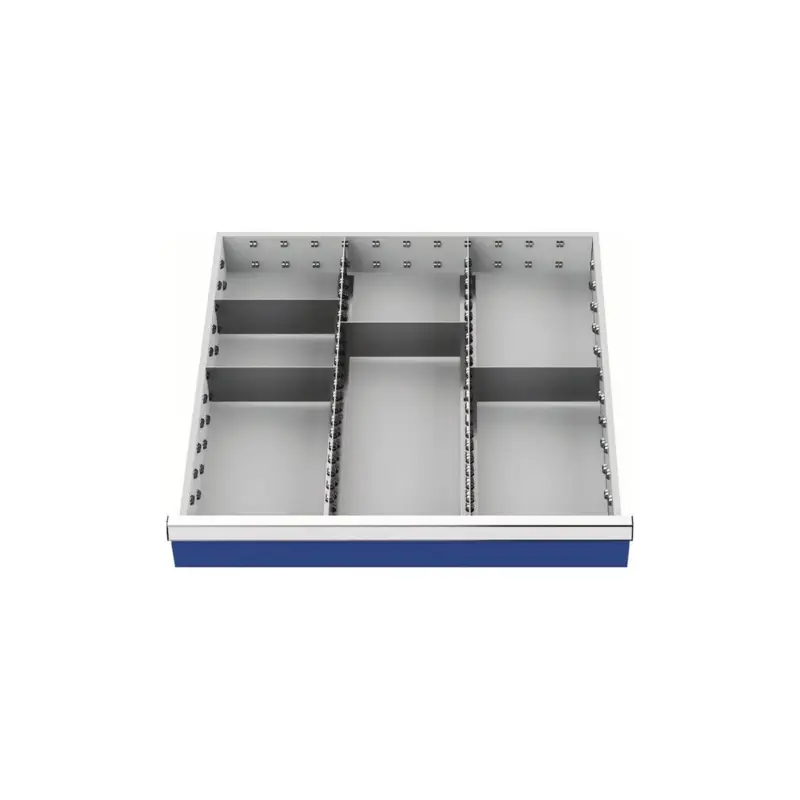 Saisonangebot Schubladenunterteilungsmaterial Front-H.100-125mm 2 Längs-/4 Querteiler