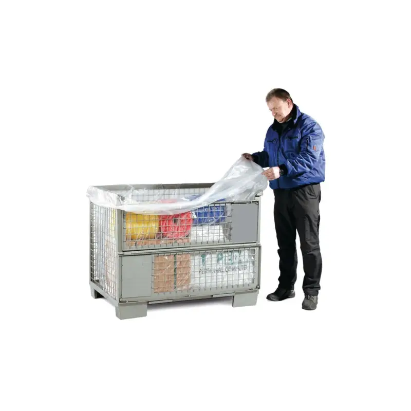 Neu Seitenfaltensack HD-PE naturtrüb 25 µm B1300+950xL1850mm