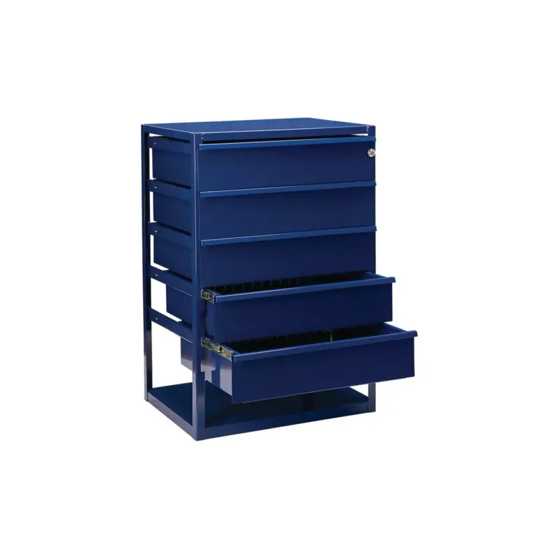 Thekenschrank LOGS 190 H795xB540xT390mm 5 Schubl.Fbd.blau RAL 5022 LOGS Kracherpreis