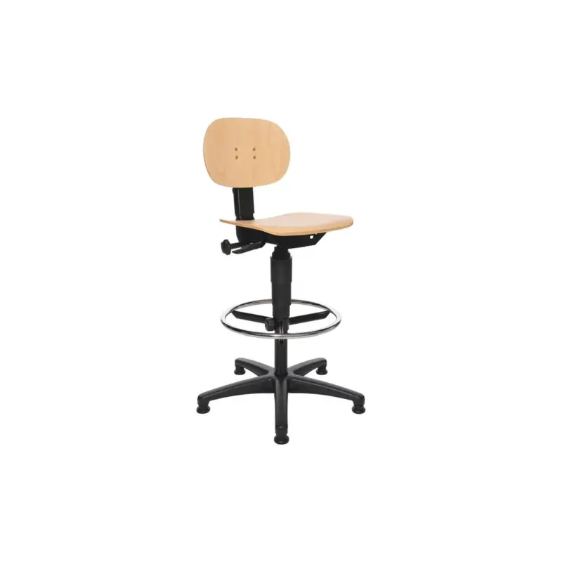 Begrenztes Angebot Topstar Arbeitsdrehstuhl Tec 11 Bodengleiter + Fußring Buche 590-840 mm