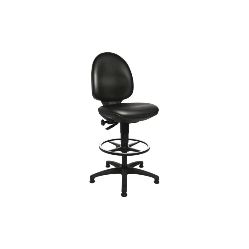 Highlight Topstar Arbeitsdrehstuhl Tec 50 Bodengleiter + Fußring Kunstlederpolster schwarz 590-840 mm