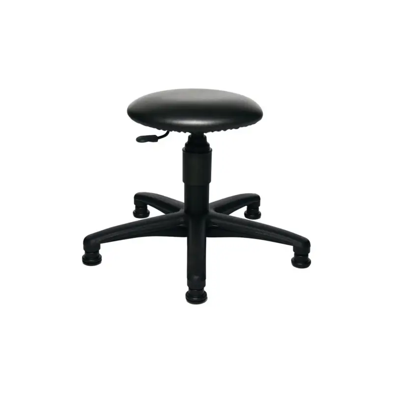 Jetzt Kaufen Topstar Drehhocker mit Bodengleitern Kunstlederpolster schwarz Sitzhöhenverstellung 390-520 mm