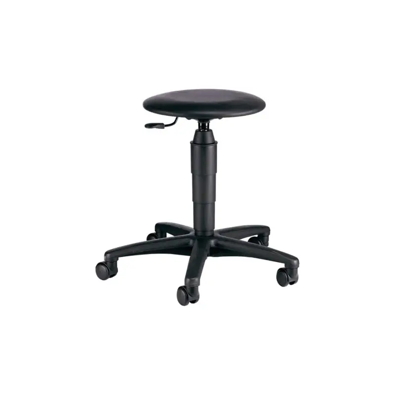 Neuheit Topstar Drehhocker mit Rollen Kunstlederpolster schwarz Sitzhöhenverstellung 420-550 mm