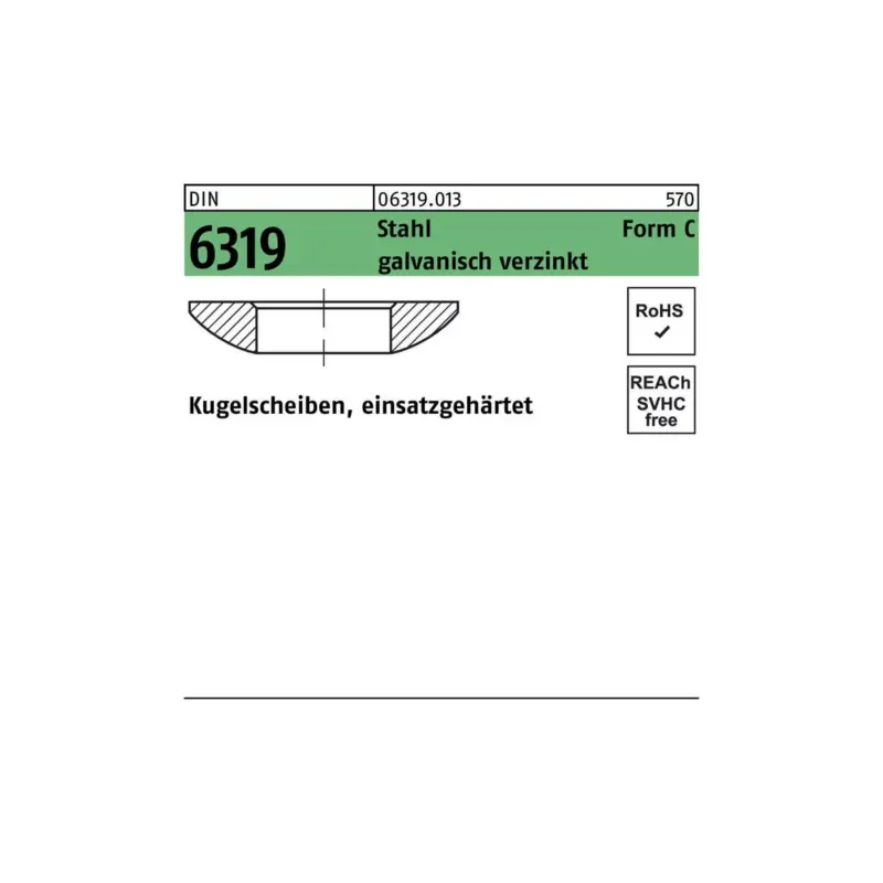 Versand Am Gleichen Tag Kugelscheibe DIN 6319 FormC C 21x36x 6,3 Stahl galv.verz. 10 Stück