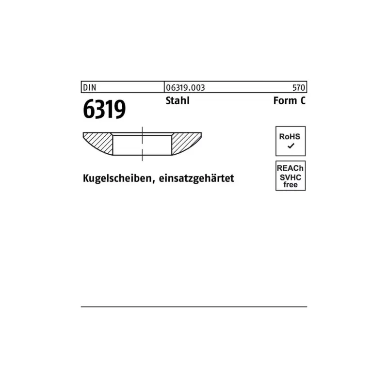 Jetzt Kaufen Kugelscheibe DIN 6319 FormC C25x44x8,2 Stahl einsatzgehärtet 10 Stück