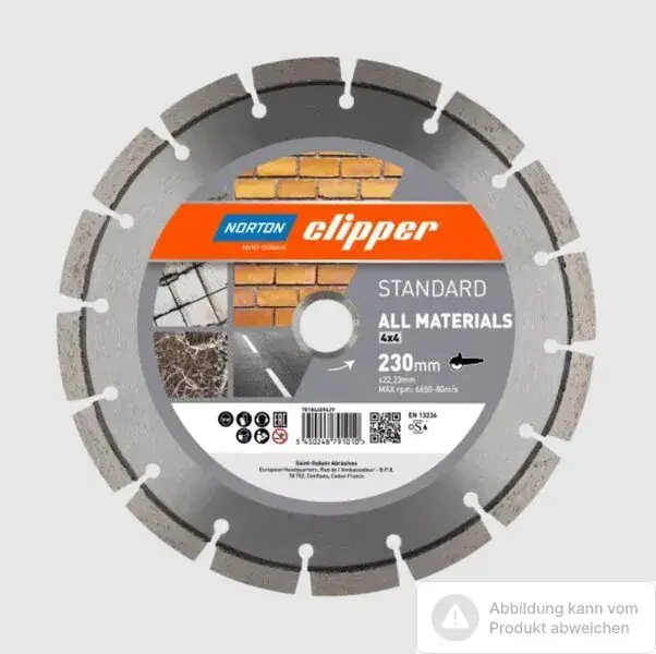 Top-Angebot Norton Clipper Diamantscheibe Standard 4x4 Ø300