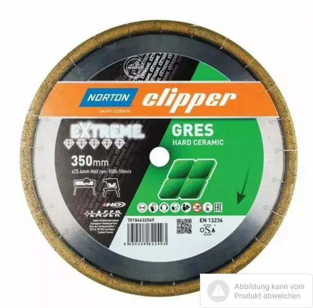 Begrenztes Angebot Norton Clipper Diamantscheibe Extreme Gres Silencio Ø350 x 25,4